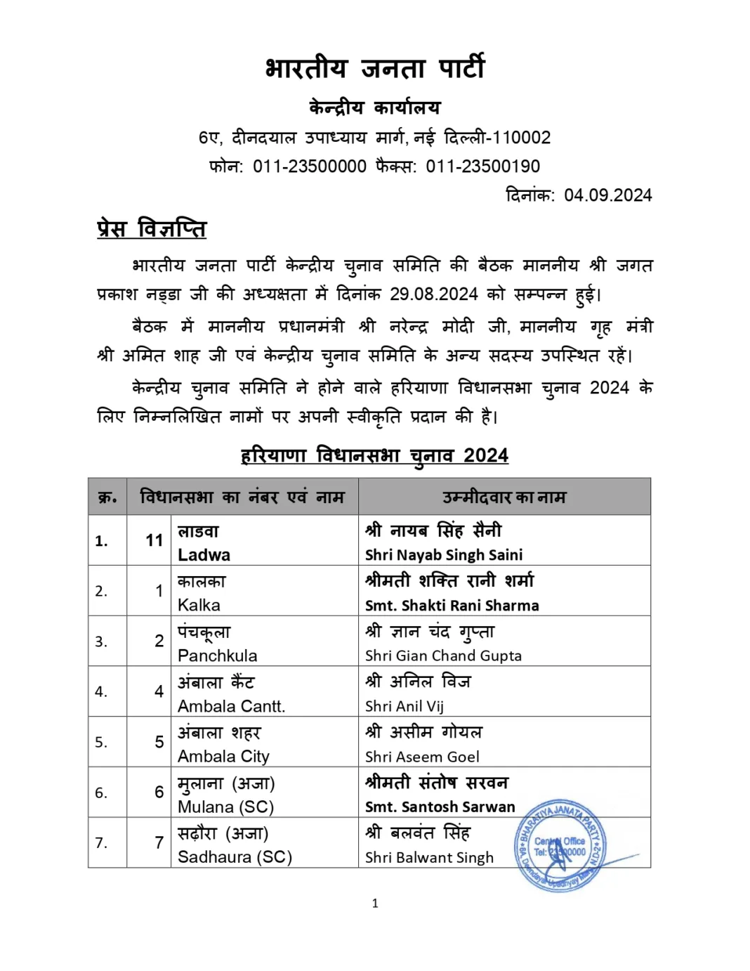 sep haryana elecrtion